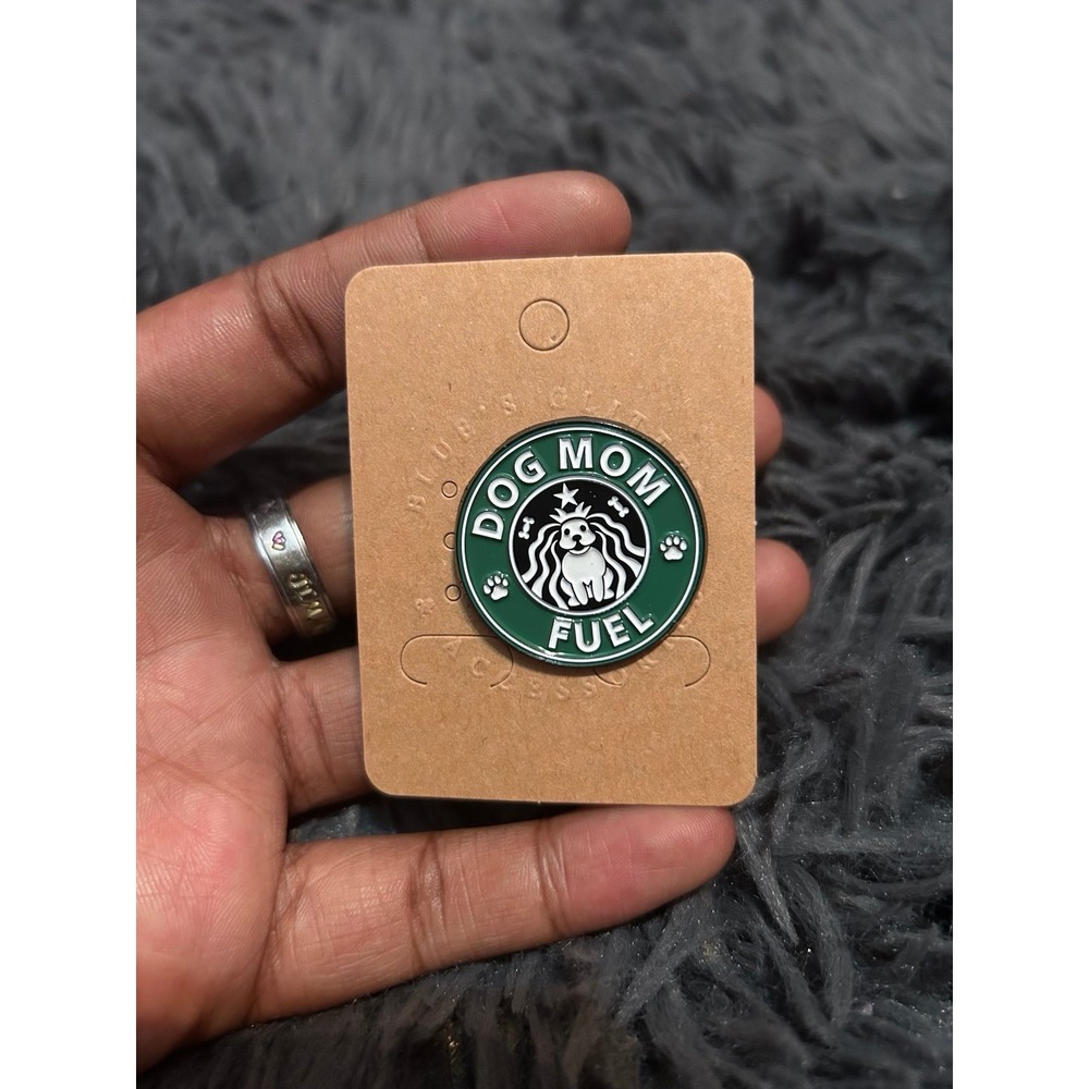 Dog Mom Fuel Coffee Enamel Pin